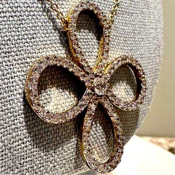 Radiance by Absolute™ Simulated Diamond Pavé Daisy Chain Necklace, 16-18” long - Picture 5 of 11